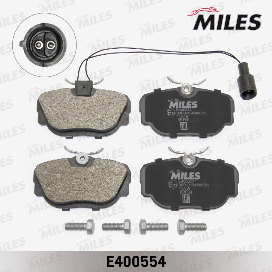 Комплект тормозных колодок дисковый тормоз MILES E400554