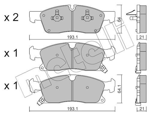Комплект тормозных колодок дисковый тормоз METELLI 22-0927-2