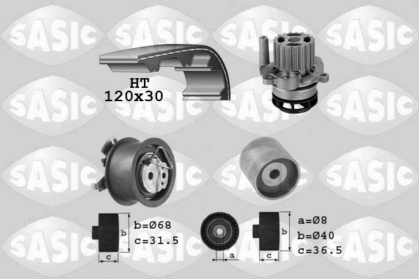 Водяной насос + комплект зубчатого ремня SASIC 3906083