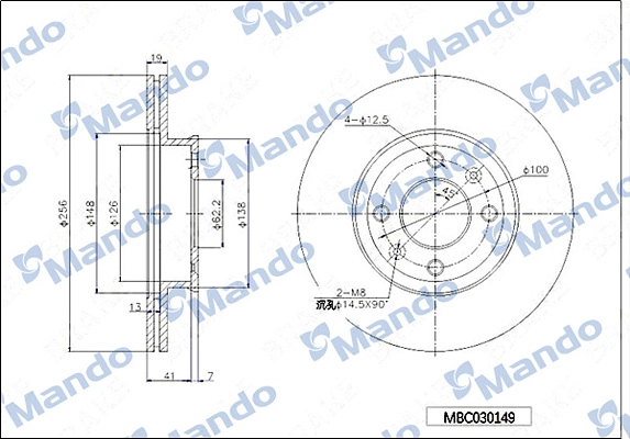 Тормозной диск MANDO MBC030149