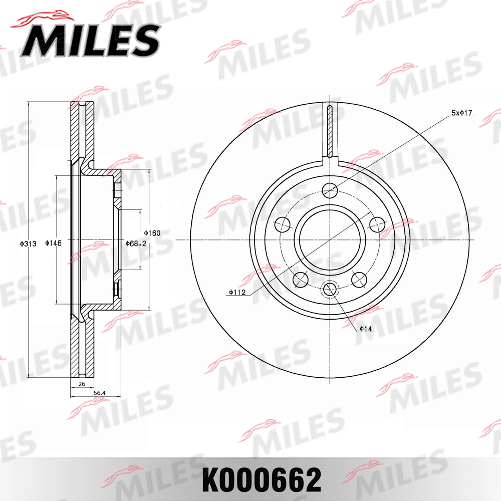Тормозной диск MILES K000662