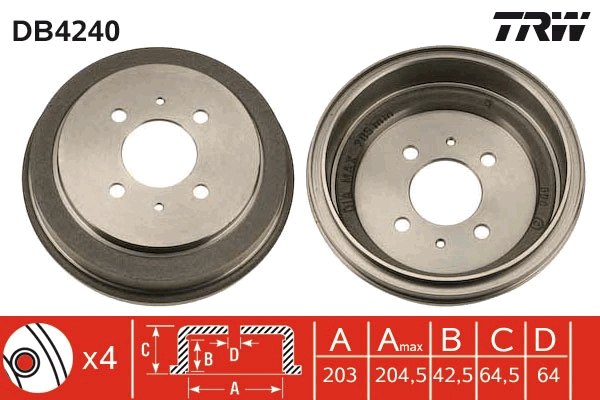 Тормозной барабан TRW DB4240