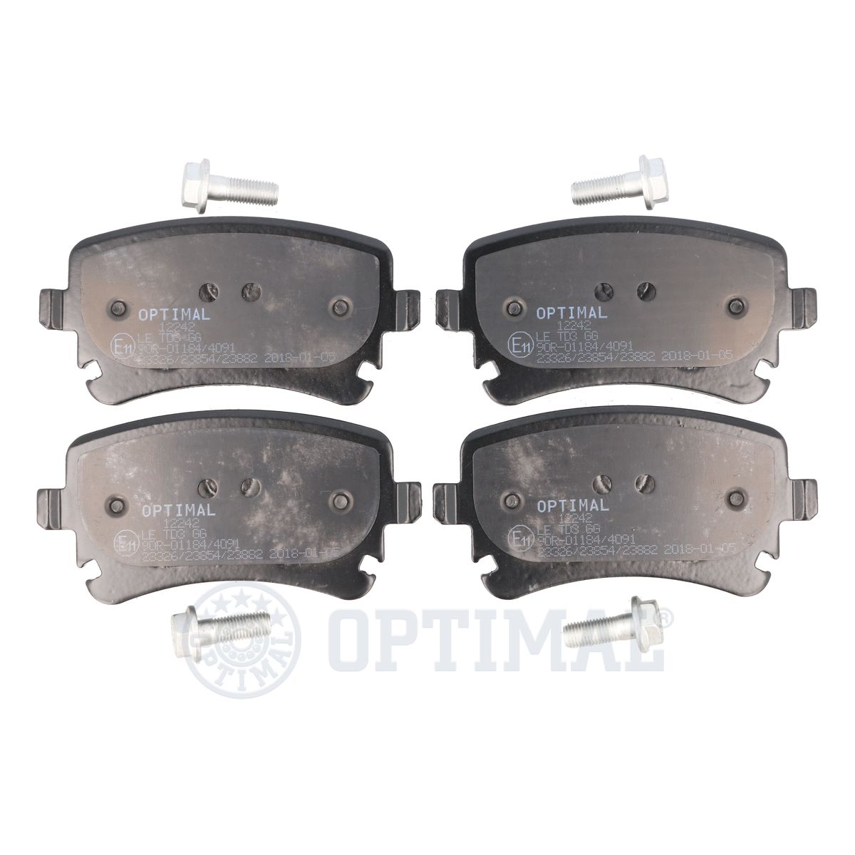 Комплект тормозных колодок дисковый тормоз OPTIMAL BP12242