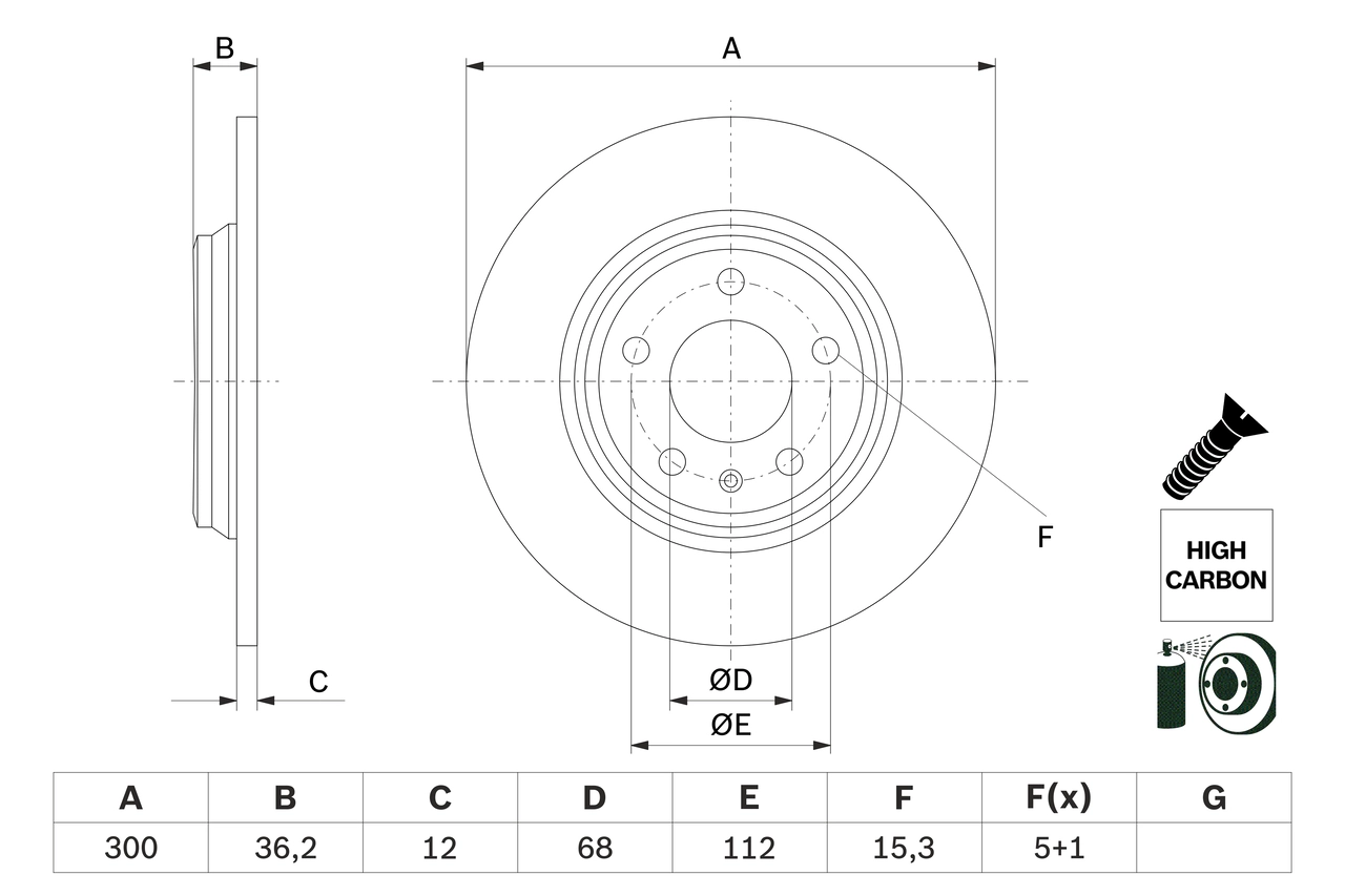 Тормозной диск BOSCH 0 986 479 E33