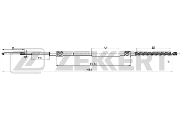 Тросик cтояночный тормоз ZEKKERT BZ-1328