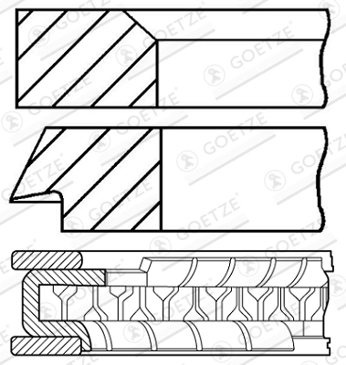 Комплект поршневых колец GOETZE ENGINE 08-104207-00