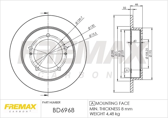 Тормозной диск FREMAX BD-6968