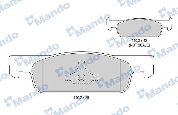 Комплект тормозных колодок дисковый тормоз MANDO MBF015803