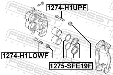 Ремкомплект тормозной суппорт FEBEST 1275-SFE19F