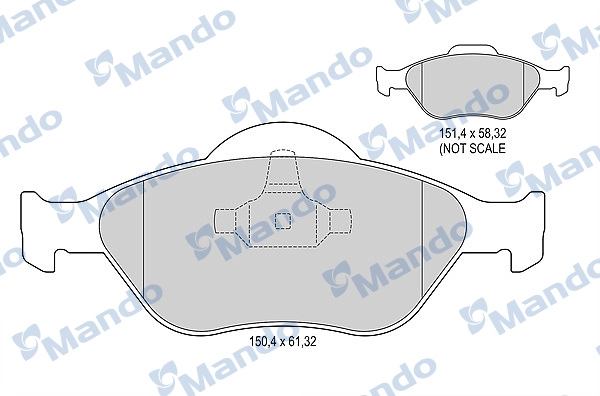 Комплект тормозных колодок дисковый тормоз MANDO MBF016033