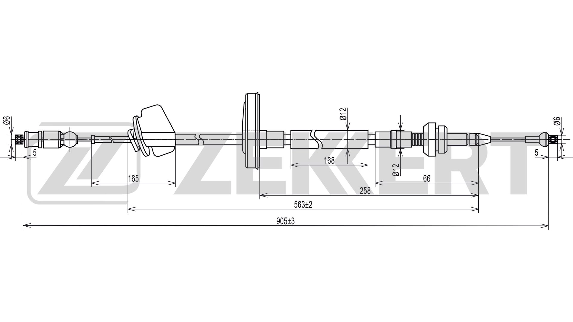 Тросик газа ZEKKERT BZ-1281