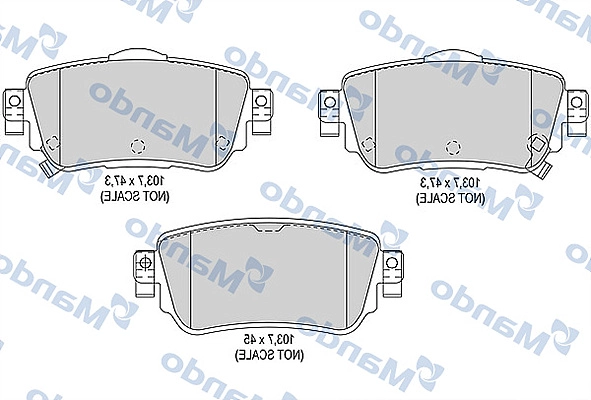 Комплект тормозных колодок дисковый тормоз MANDO MBF015290