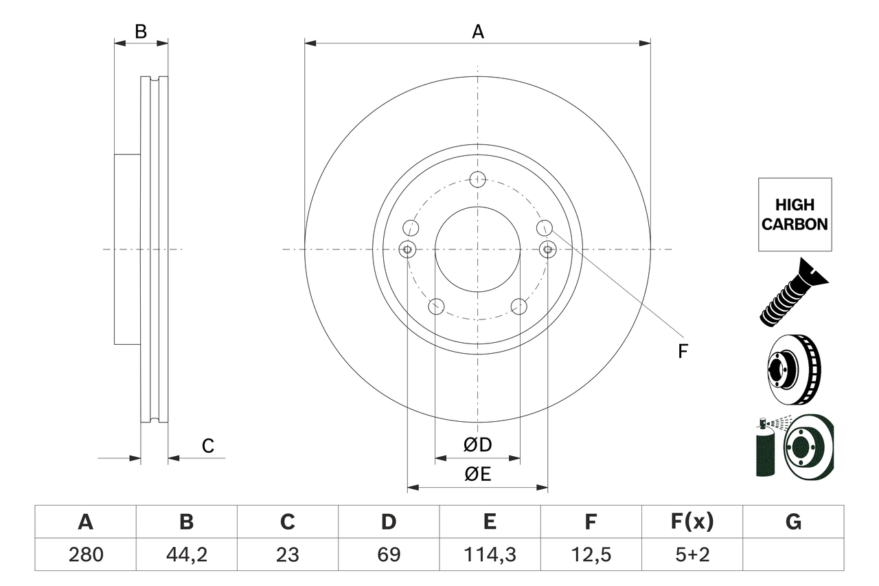 Тормозной диск BOSCH 0 986 479 F36