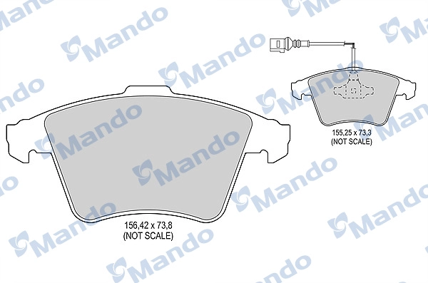 Комплект тормозных колодок дисковый тормоз MANDO MBF016044