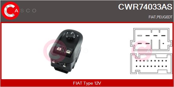 Выключатель стеклолодъемник CASCO CWR74033AS