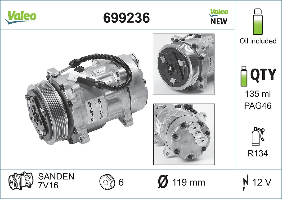 Компрессор кондиционер VALEO 699236