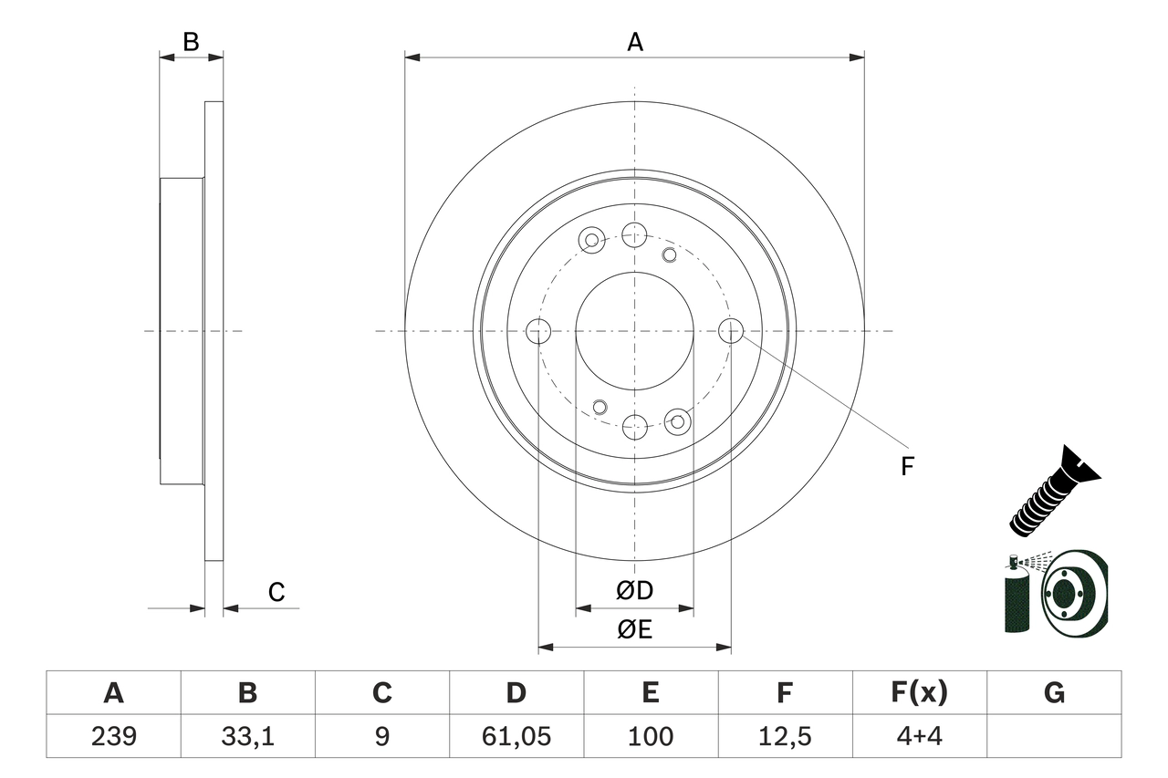 Тормозной диск BOSCH 0 986 479 E95