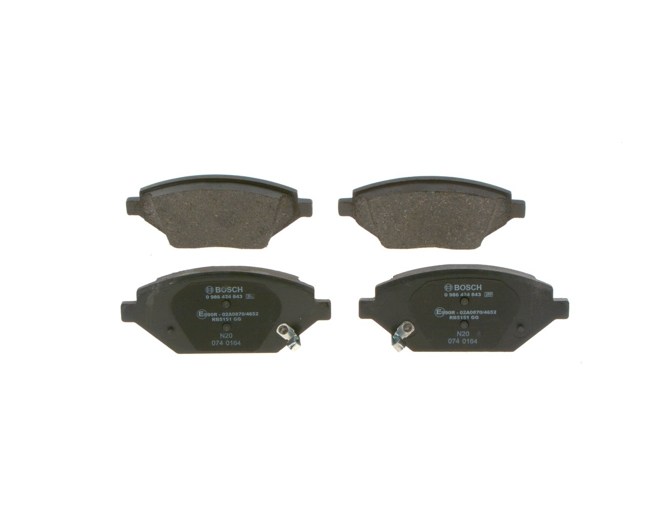 Комплект тормозных колодок дисковый тормоз BOSCH 0 986 424 843