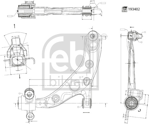 Рычаг независимой подвески колеса подвеска колеса FEBI BILSTEIN 193402