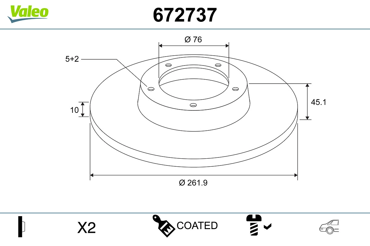 Тормозной диск VALEO 672737