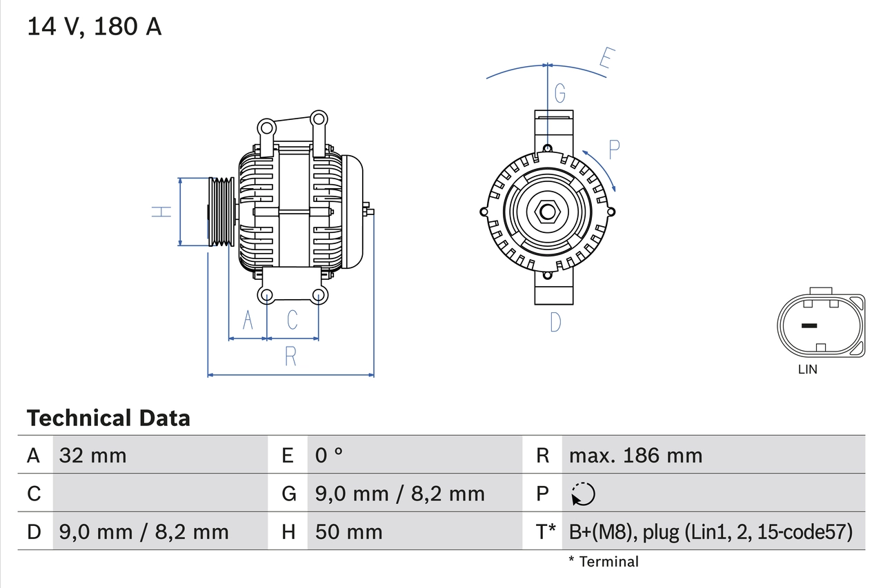 Генератор BOSCH 0 986 084 590
