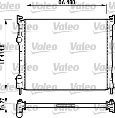 Радиатор охлаждение двигателя VALEO 732737