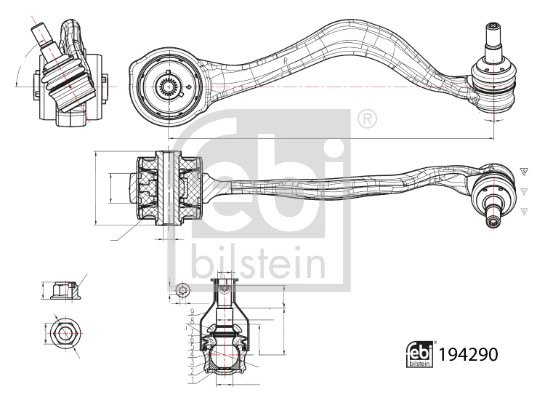 Рычаг независимой подвески колеса подвеска колеса FEBI BILSTEIN 194290