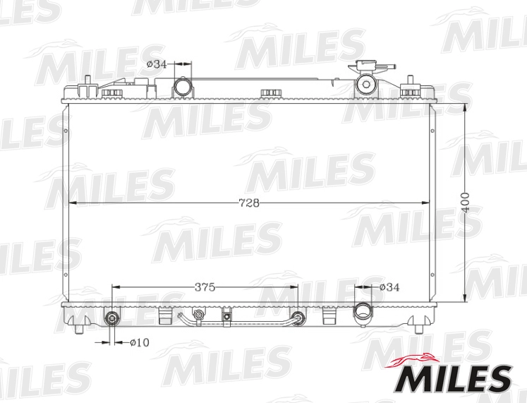 Радиатор охлаждение двигателя MILES ACRB355