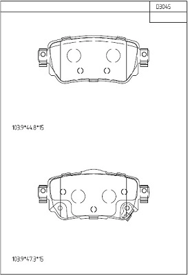 Комплект тормозных колодок дисковый тормоз ASIMCO KD3045