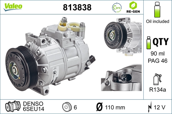 Компрессор кондиционер VALEO 813838