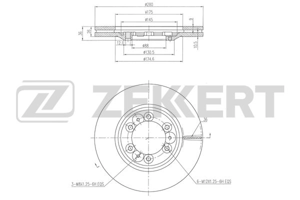 Тормозной диск ZEKKERT BS6514