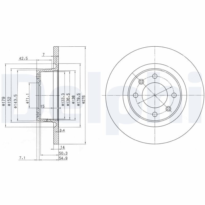 Тормозной диск DELPHI BG3621