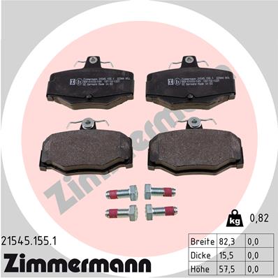 Комплект тормозных колодок дисковый тормоз ZIMMERMANN 21545.155.1