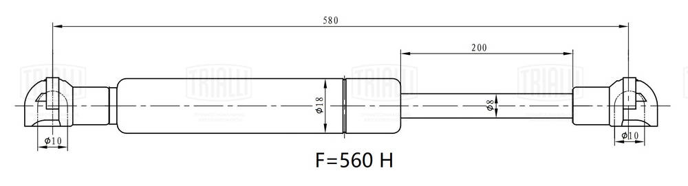 Газовая пружина крышка багажник TRIALLI GS 1407