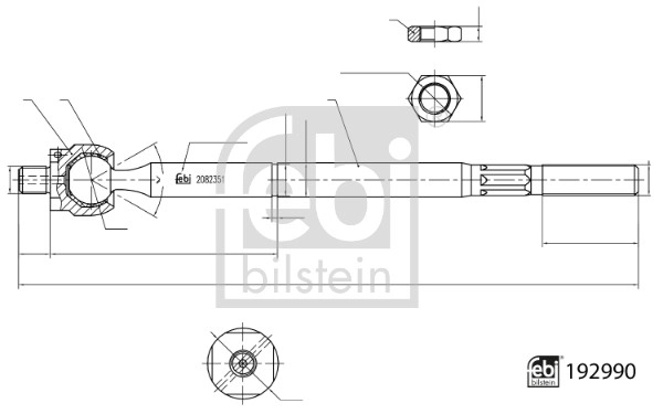Осевой шарнир рулевая тяга FEBI BILSTEIN 192990