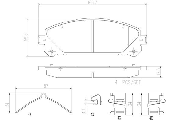 Комплект тормозных колодок дисковый тормоз BREMBO P83145N