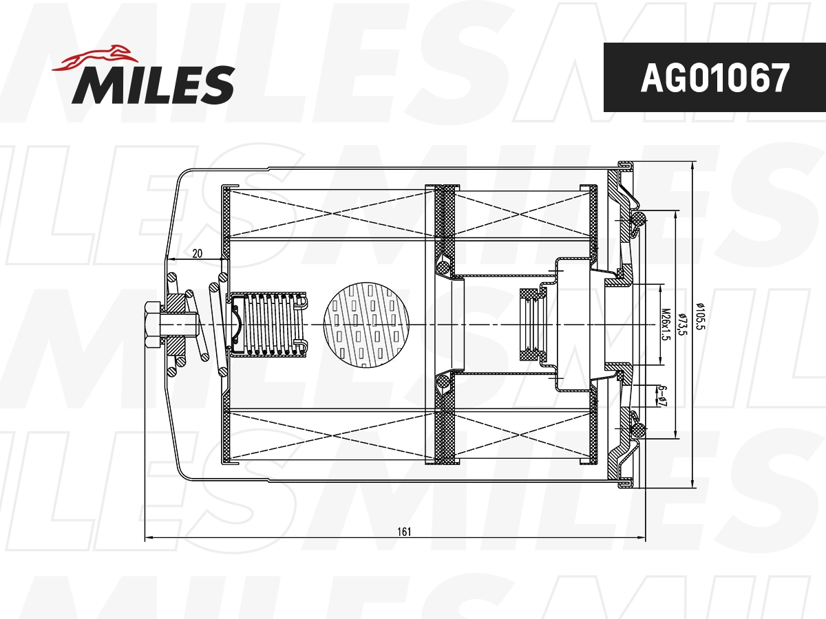 Масляный фильтр MILES AFOS060