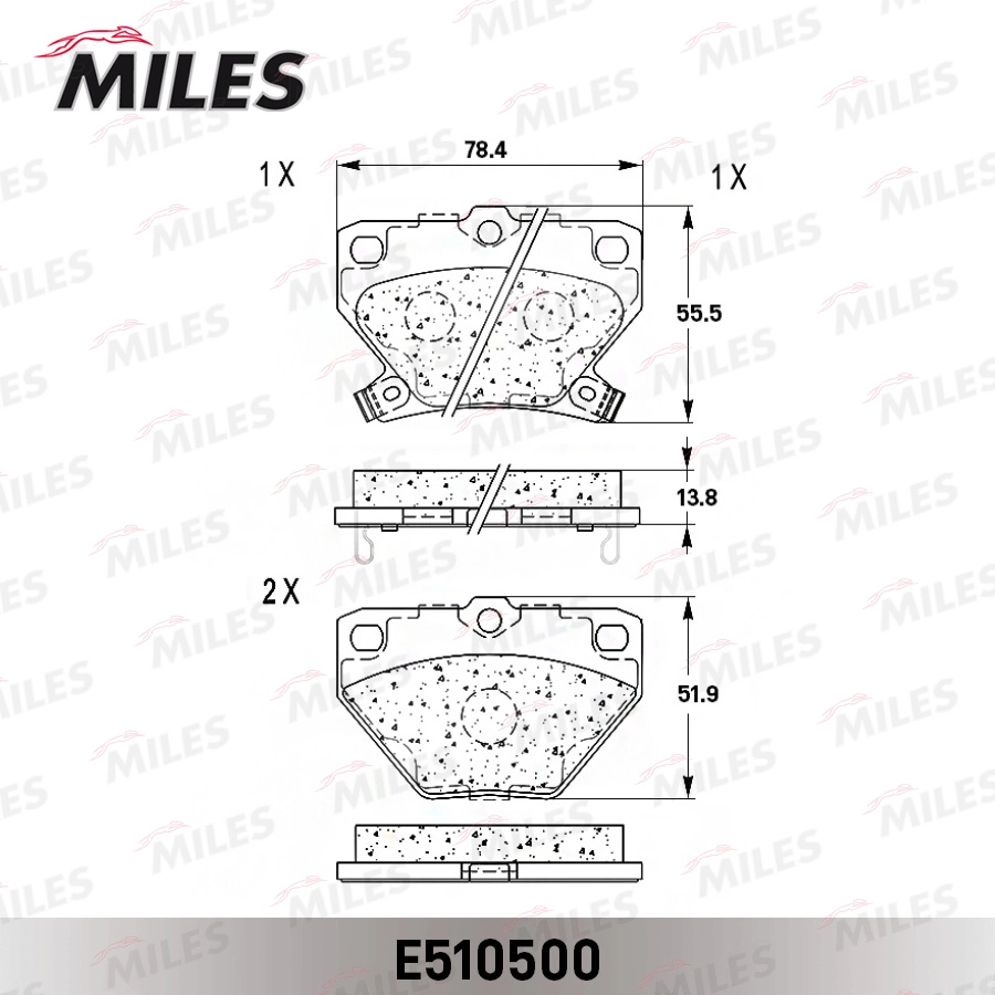 Комплект тормозных колодок дисковый тормоз MILES E510500