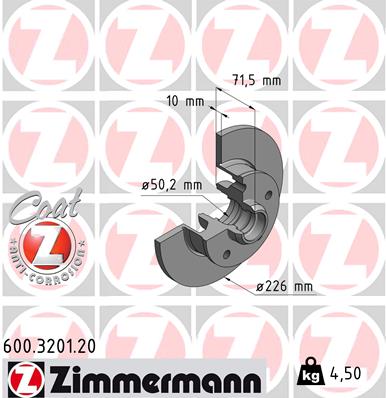 Тормозной диск ZIMMERMANN 600.3201.20