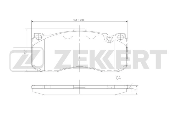 Комплект тормозных колодок дисковый тормоз ZEKKERT BS-3046
