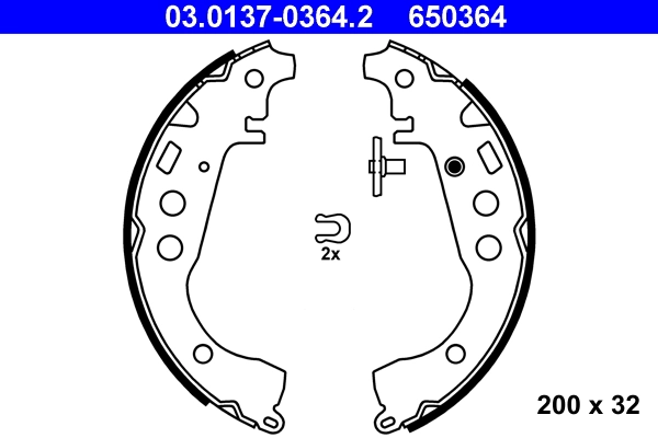 Комплект тормозных колодок ATE 03.0137-0364.2