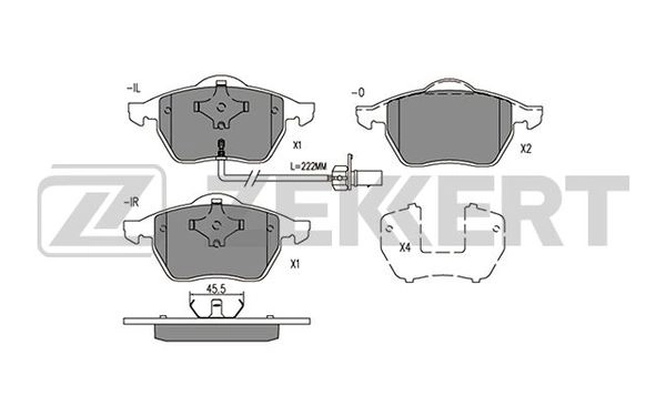 Комплект тормозных колодок дисковый тормоз ZEKKERT BS-2908