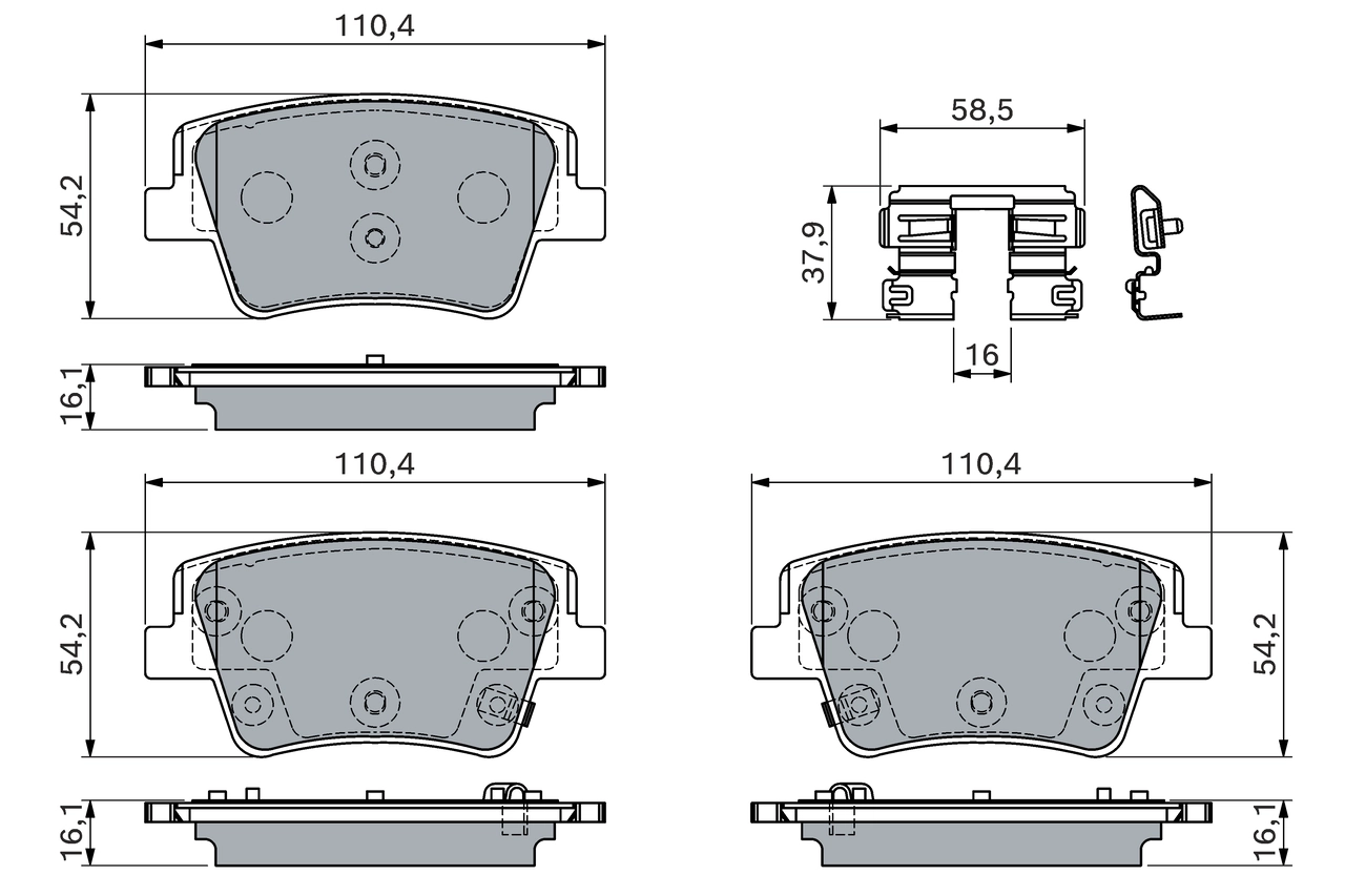 Комплект тормозных колодок дисковый тормоз BOSCH 0 986 460 151