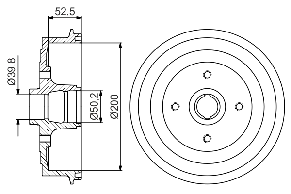 Тормозной барабан BOSCH 0 986 477 217