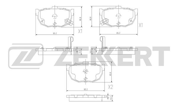 Комплект тормозных колодок дисковый тормоз ZEKKERT BS-2856