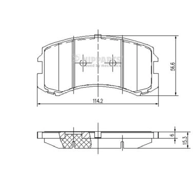Комплект тормозных колодок дисковый тормоз NIPPARTS J3605048