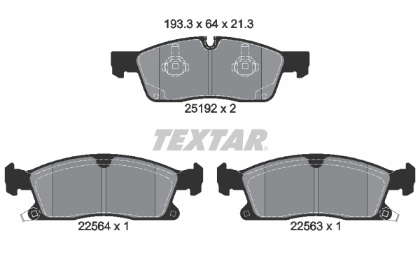 Комплект тормозных колодок дисковый тормоз TEXTAR 2519207