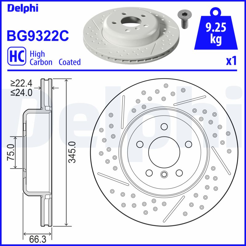 Тормозной диск DELPHI BG9322C