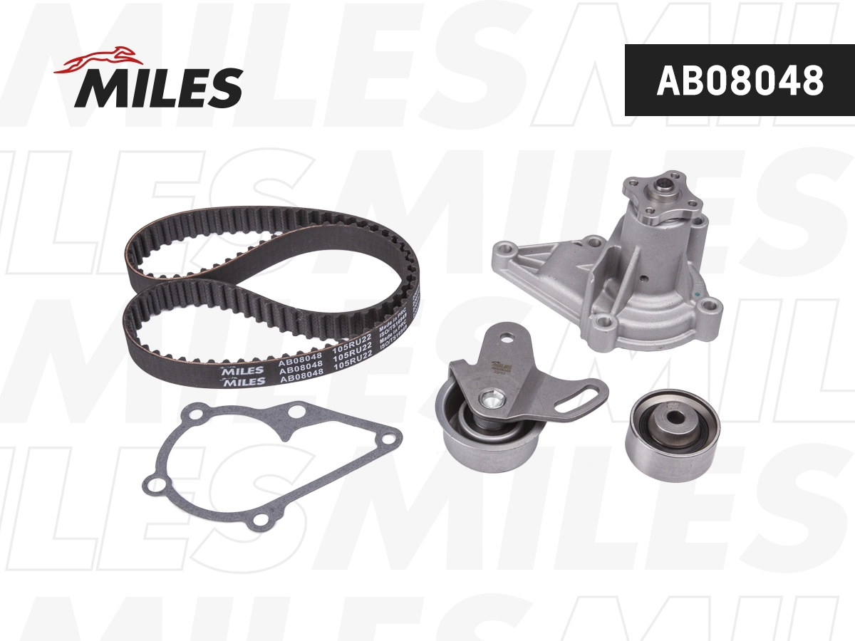 Водяной насос + комплект зубчатого ремня MILES AB08048