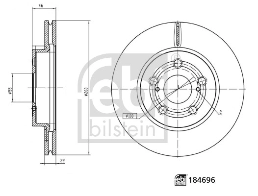 Тормозной диск FEBI BILSTEIN 184696